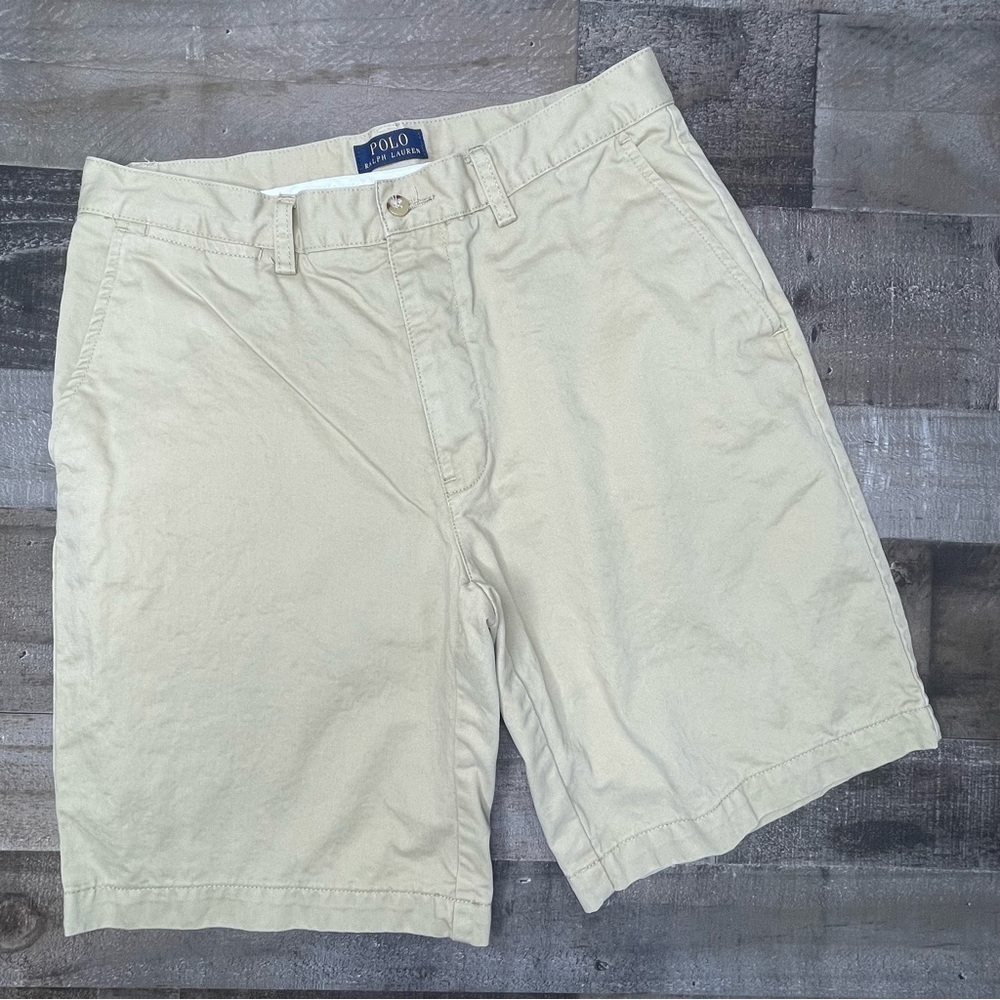 Polo by Ralph Lauren Khaki Flat Front Chino Shorts size 31